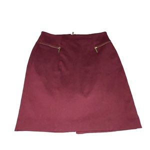 Michael Michael Kors Red straight Skirt with Gold Pocket Zippers Size 6